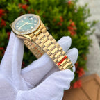 Rolex Day-Date 128348RBR Ombre Green Dial Watch EW 36mm