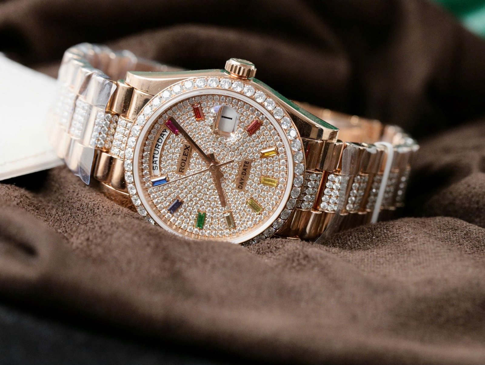 Rolex Day-Date 128395TBR Refined 18K Gold Wrapped Moissanite Diamonds 36mm