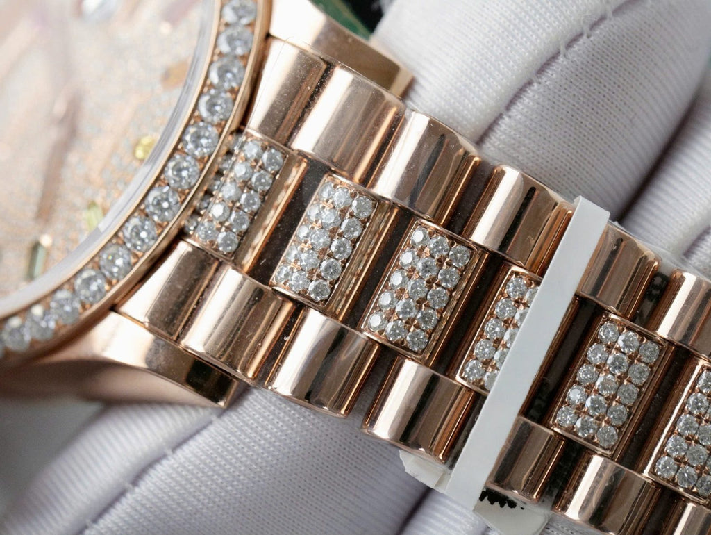 Rolex Day-Date 128395TBR Refined 18K Gold Wrapped Moissanite Diamonds 36mm
