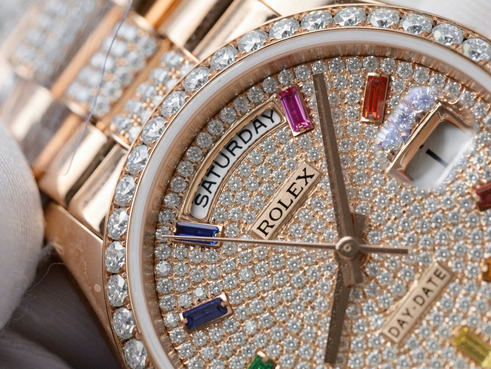 Rolex Day-Date 128395TBR Refined 18K Gold Wrapped Moissanite Diamonds 36mm