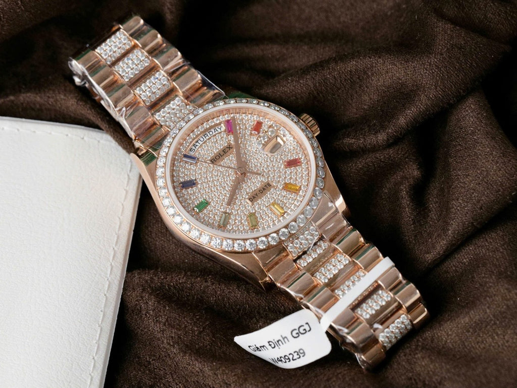 Rolex Day-Date 128395TBR Refined 18K Gold Wrapped Moissanite Diamonds 36mm