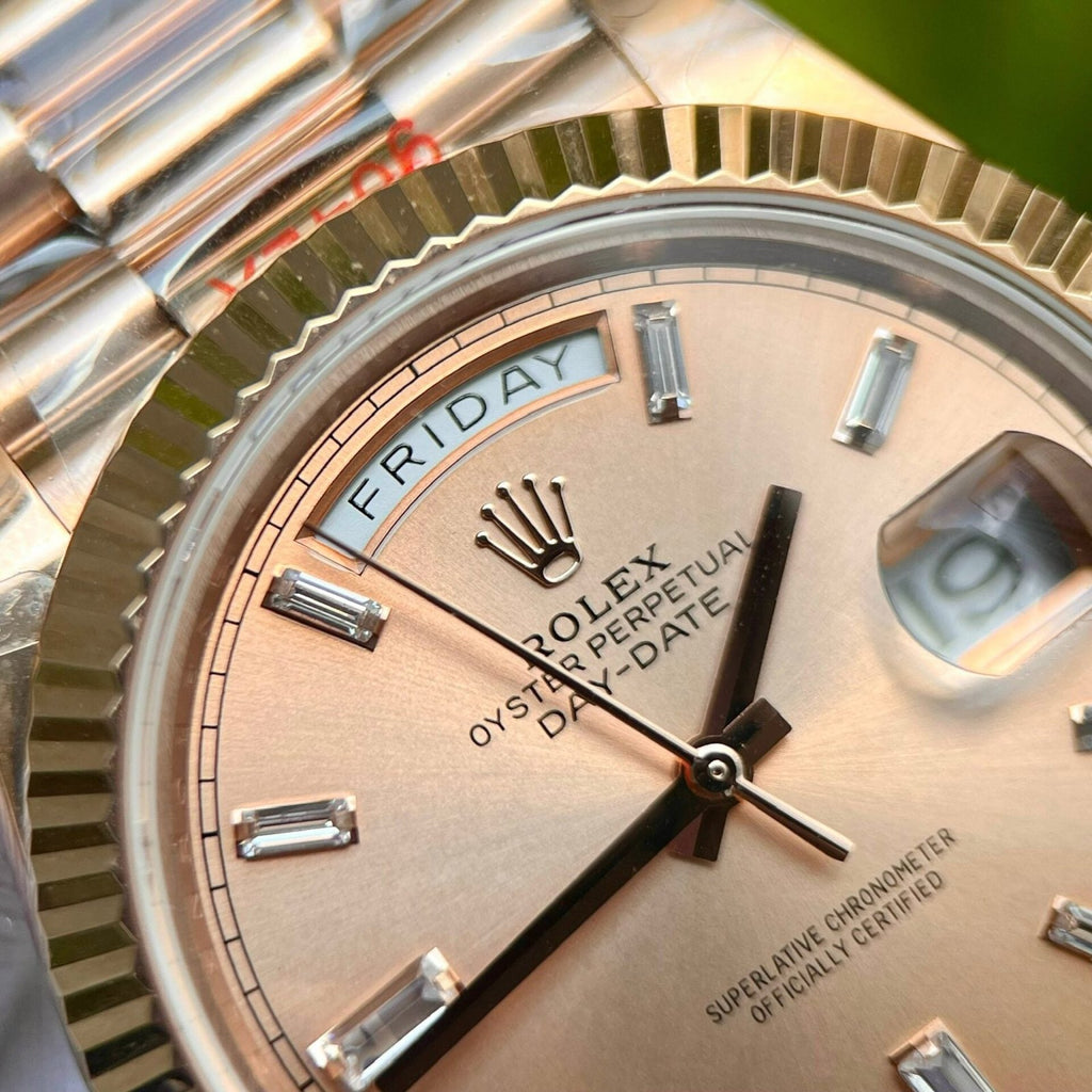 Rolex Day-Date 228235 Pink Dial Stone With Number 40mm