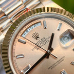 Rolex Day-Date 228235 Pink Dial Stone With Number 40mm
