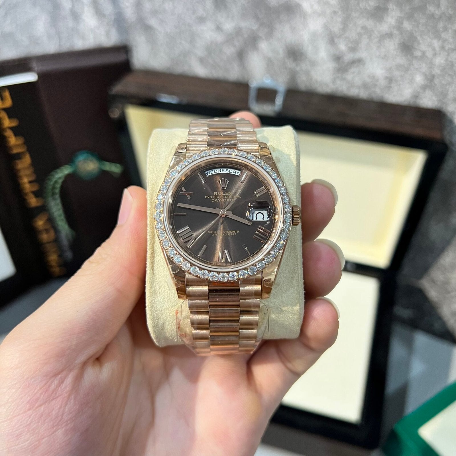 Rolex Day-Date 228235 Watch Refined With Moissanite Diamonds 40mm