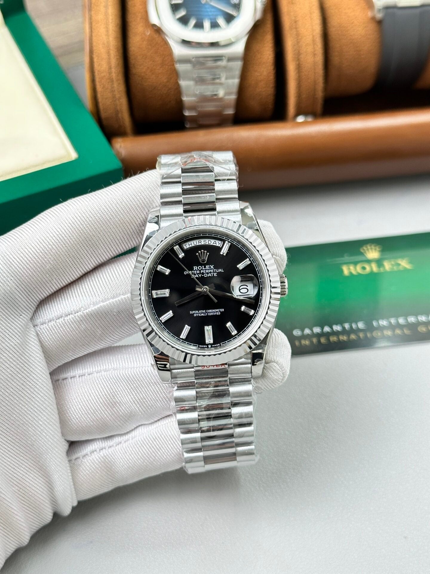 Rolex Day-Date 228236 Watch Black Dial 40mm
