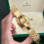 Rolex Day-Date 228238 Watch Yellow Dial President Strap 40mm