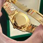 Rolex Day-Date 228238 Watch Yellow Dial President Strap 40mm