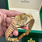 Rolex Day-Date 228238 Watch Yellow Dial President Strap 40mm