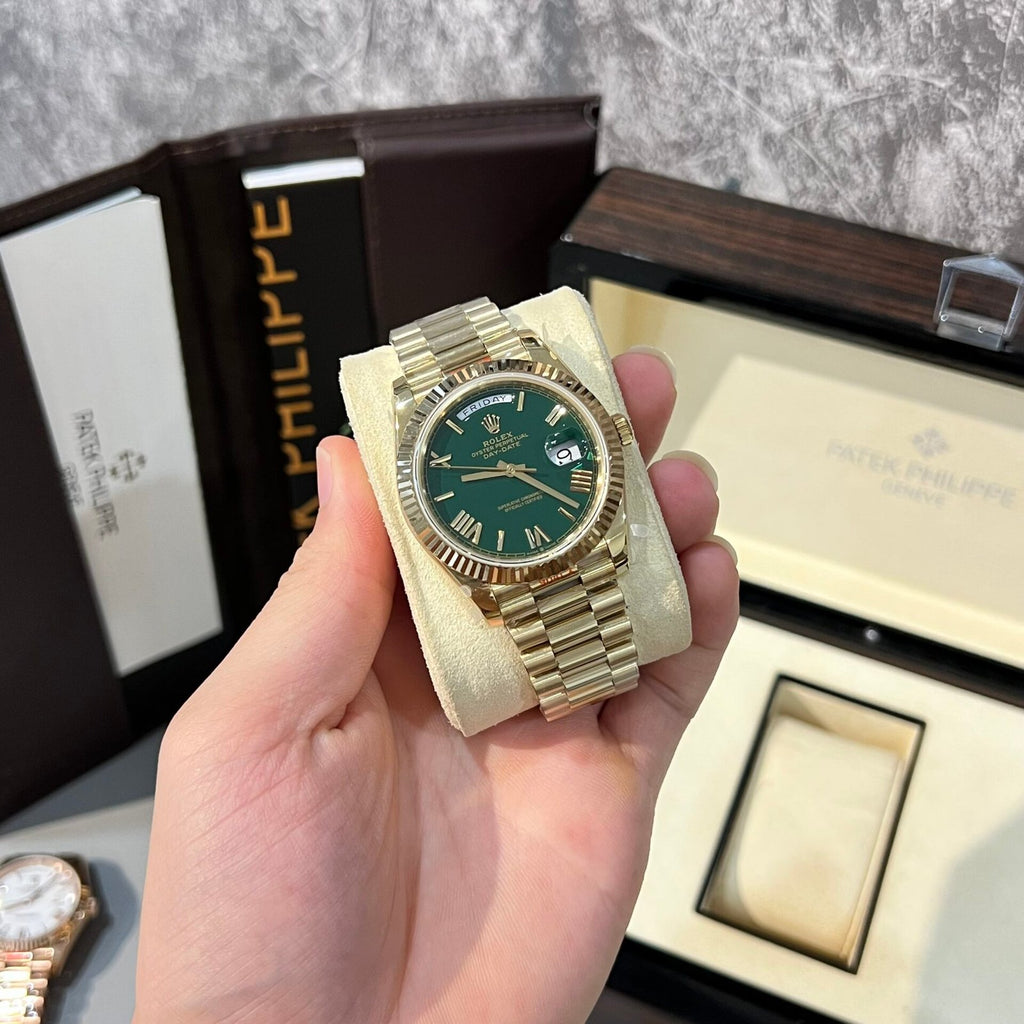Rolex Day-Date 228238 Watch Green Dial Refined 166gr 40mm