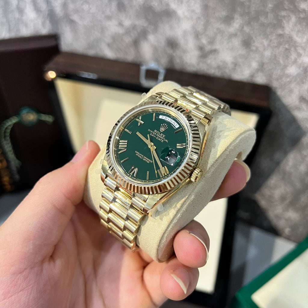 Rolex Day-Date 228238 Watch Green Dial Refined 166gr 40mm