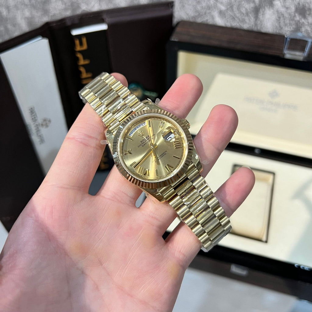 Rolex Day-Date 228238 Watch Yellow Champagne Dial Refined 166 gr 40mm