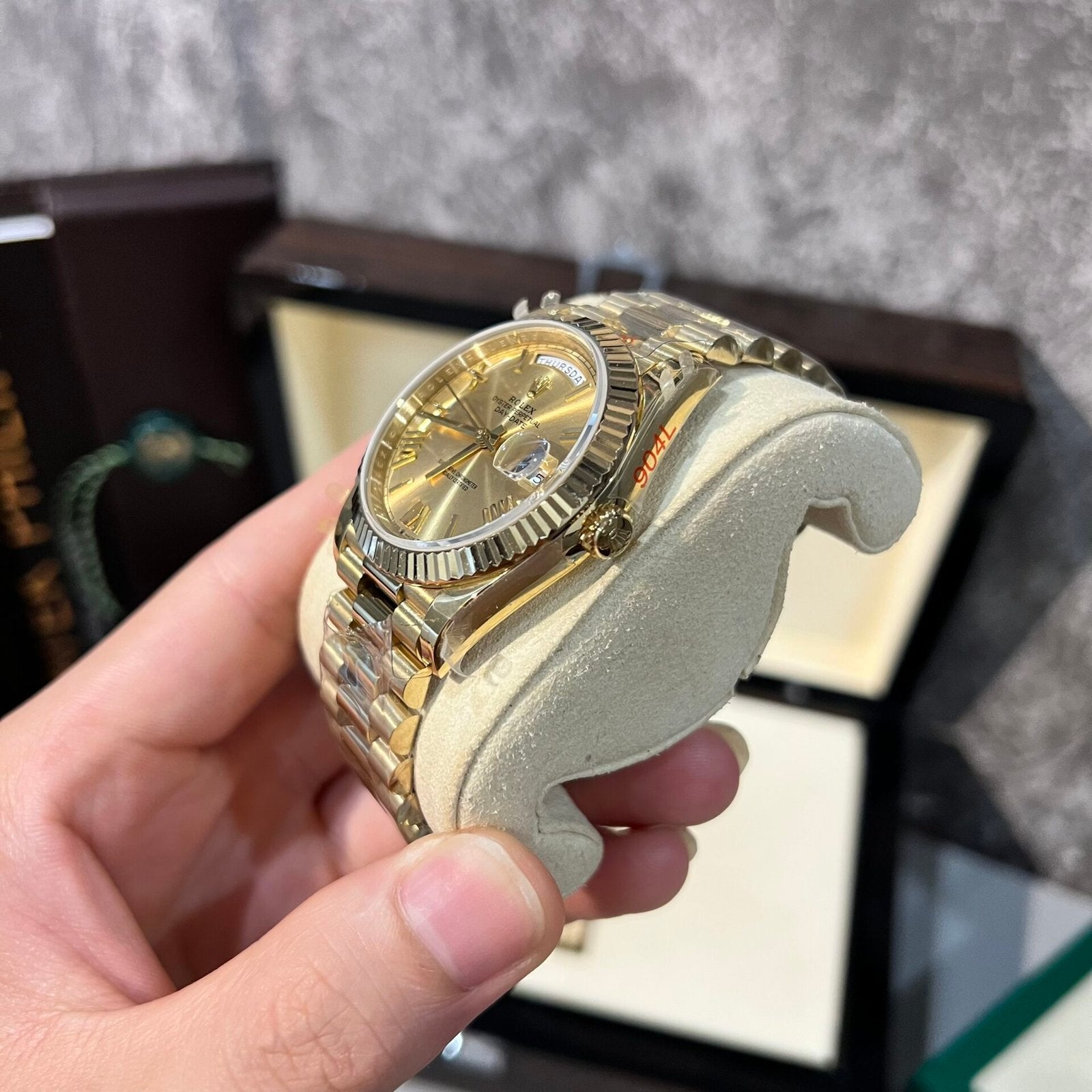 Rolex Day-Date 228238 Watch Yellow Champagne Dial Refined 166 gr 40mm