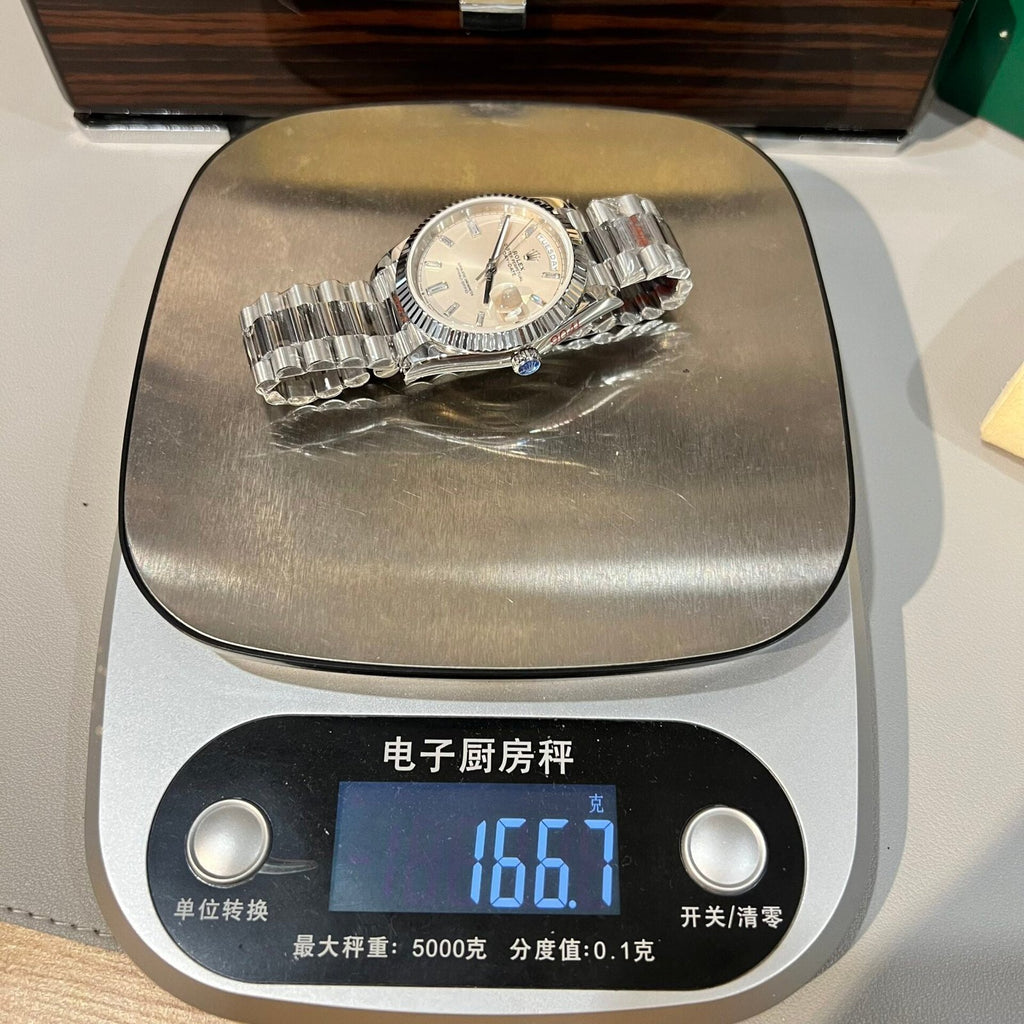Rolex Day-Date 228239 Watch White Dial Refine 166gram 40mm
