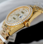 Rolex Day-Date 18K Gold Wrapped + Moissanite Diamonds Watch 36mm