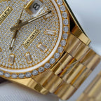 Rolex Day-Date 18K Gold Wrapped + Moissanite Diamonds Watch 36mm