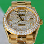 Rolex Day-Date 18K Gold Wrapped + Moissanite Diamonds Watch 36mm