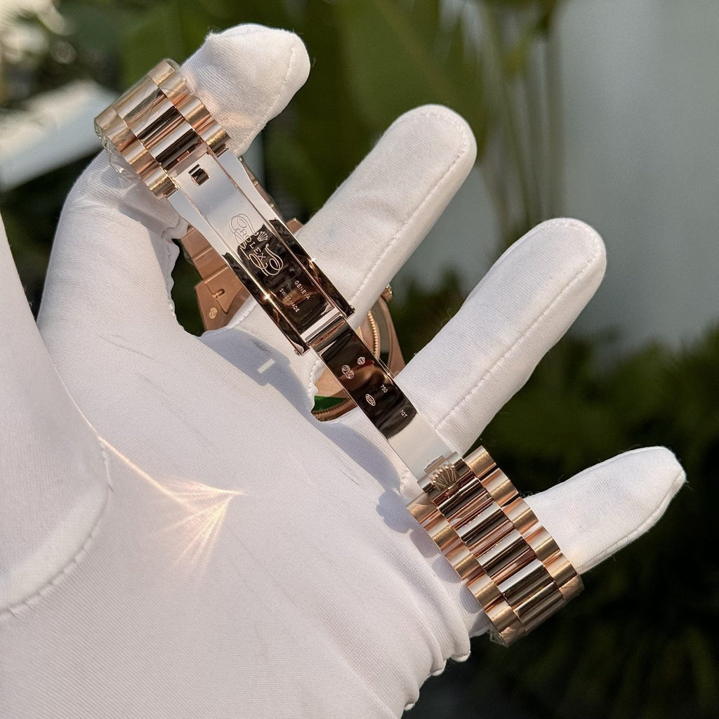 Rolex Watch Day-Date Gold Wrapped Moissanite Diamonds Dial Chocolate 40mm