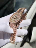Rolex Day-Date Gold Wrapped Watch With Moissanite Full DIal 40mm
