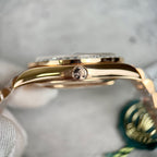 Rolex Day-Date Gold Wrapped Watch With Moissanite Ruby Red Diamond 40mm