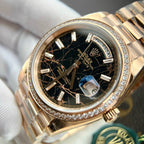 Rolex Watch Day-Date Gold Wrapped Moissanite Diamonds Eisenkiesel Dial 40mm