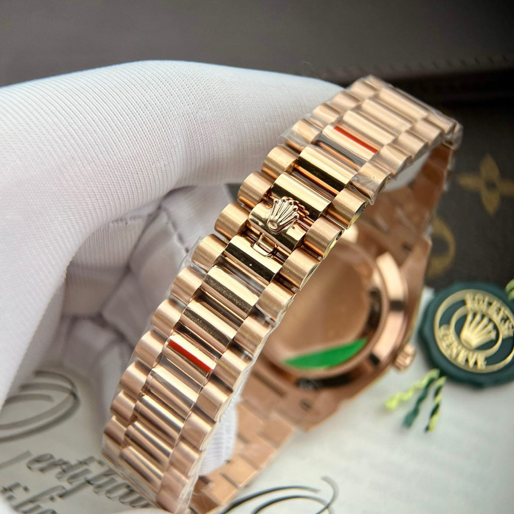 Rolex Watch Day-Date Gold Wrapped Moissanite Diamonds Eisenkiesel Dial 40mm