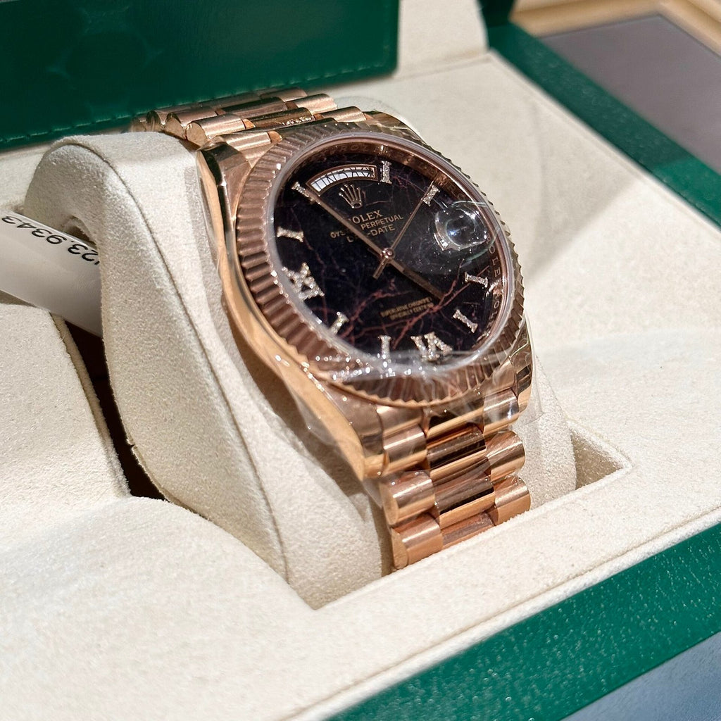 Rolex Watch Day-Date Rose Gold Wrapped Lava Dial 40mm