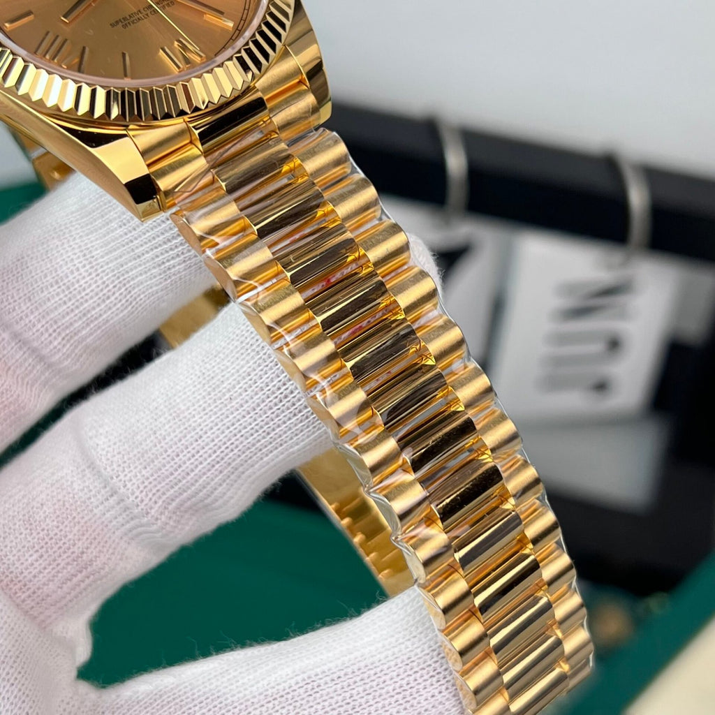 Rolex Day-Date Gold Wrapped Watch Champagne Gold Dial 40mm