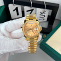 Rolex Day-Date Gold Wrapped Watch Champagne Gold Dial 40mm