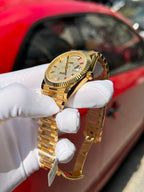 Rolex Day-Date Solid Gold Wrapped Watch With Moissanite 40mm