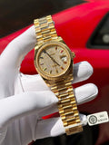 Rolex Day-Date Solid Gold Wrapped Watch With Moissanite 40mm