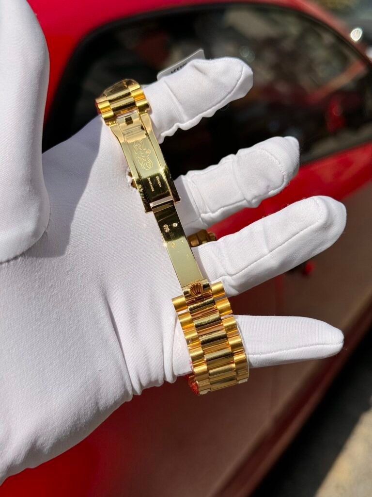 Rolex Day-Date Solid Gold Wrapped Watch With Moissanite 40mm