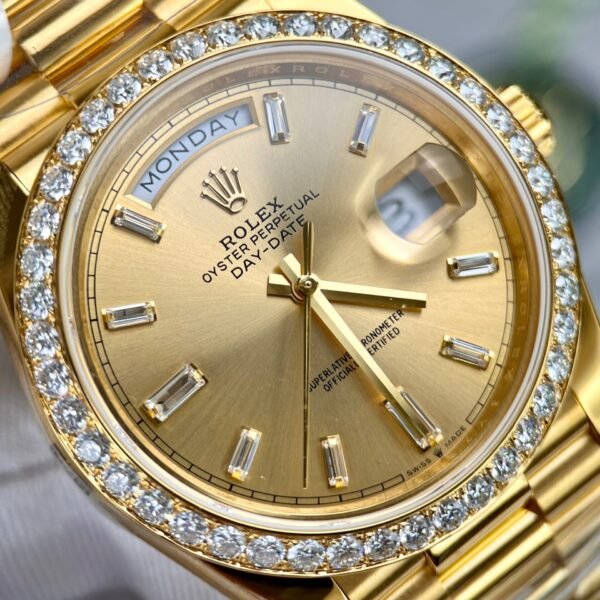 Rolex Day-Date Gold Wrapped Watch With Moissanite Diamonds 40mm