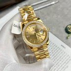 Rolex Day-Date Gold Wrapped Watch With Moissanite Diamonds 40mm
