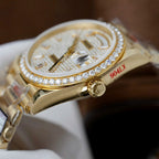 Rolex Day-Date Watch 18K Gold Wrapped + Moissanite Diamonds 36mm