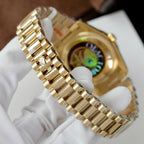 Rolex Day-Date Watch 18K Gold Wrapped + Moissanite Diamonds 36mm