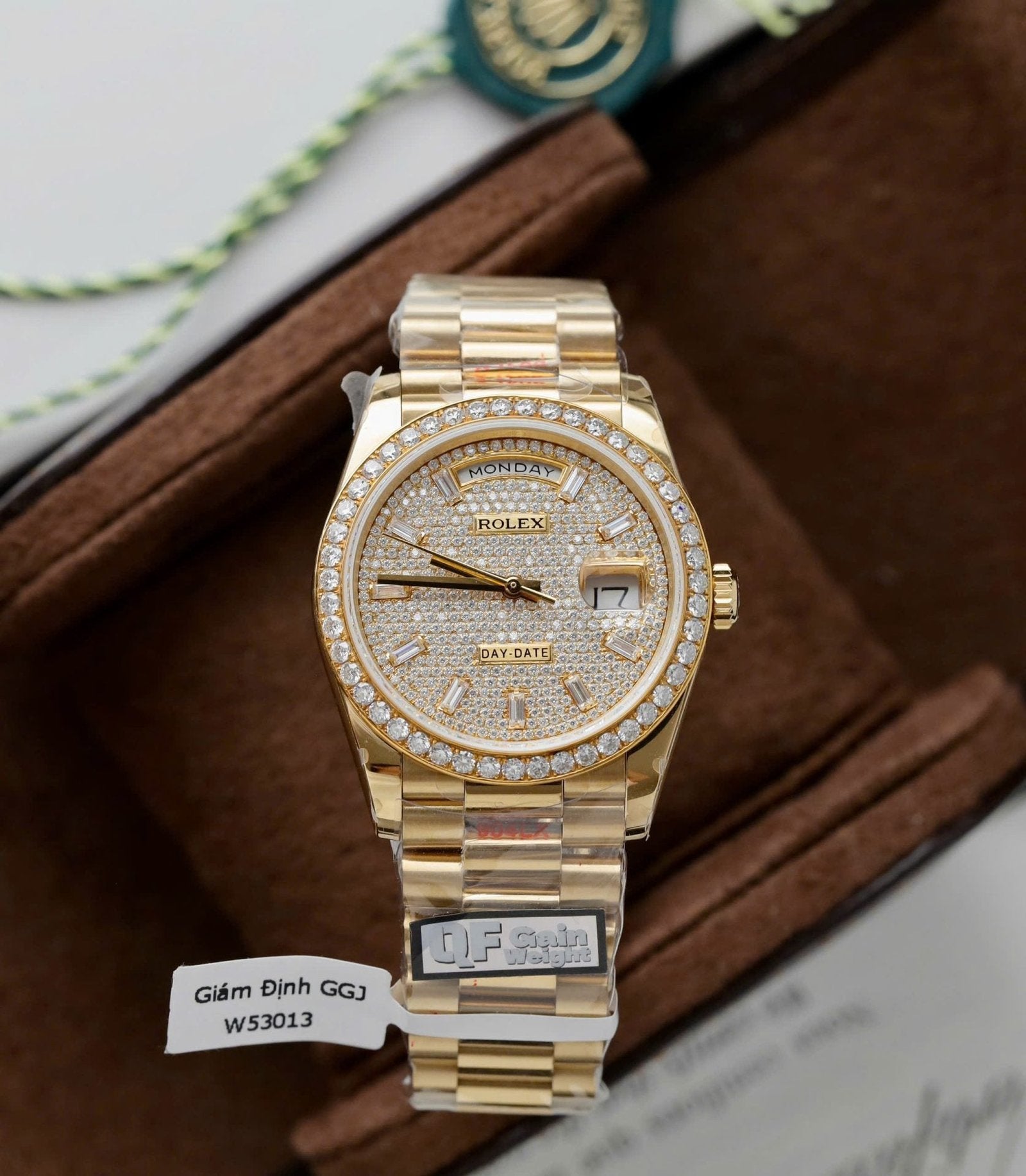 Rolex Day-Date Best Watch 18K Gold Wrapped + Moissanite Diamonds 36mm