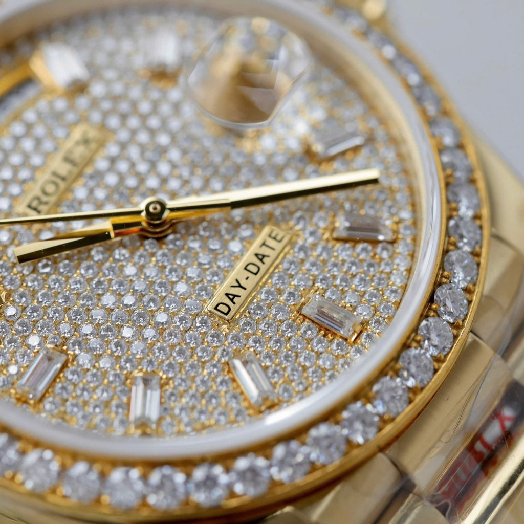 Rolex Day-Date Best Watch 18K Gold Wrapped + Moissanite Diamonds 36mm