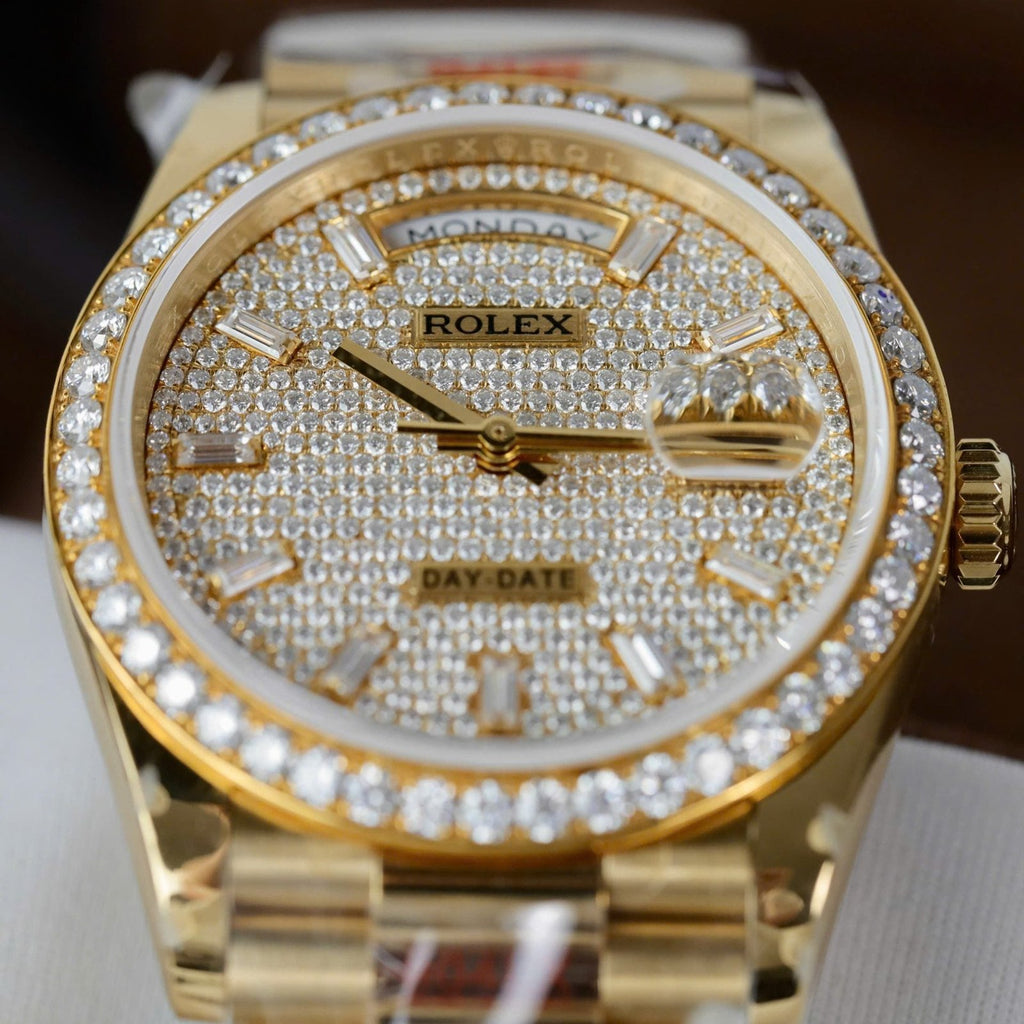 Rolex Day-Date Best Watch 18K Gold Wrapped + Moissanite Diamonds 36mm
