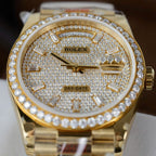 Rolex Day-Date Best Watch 18K Gold Wrapped + Moissanite Diamonds 36mm
