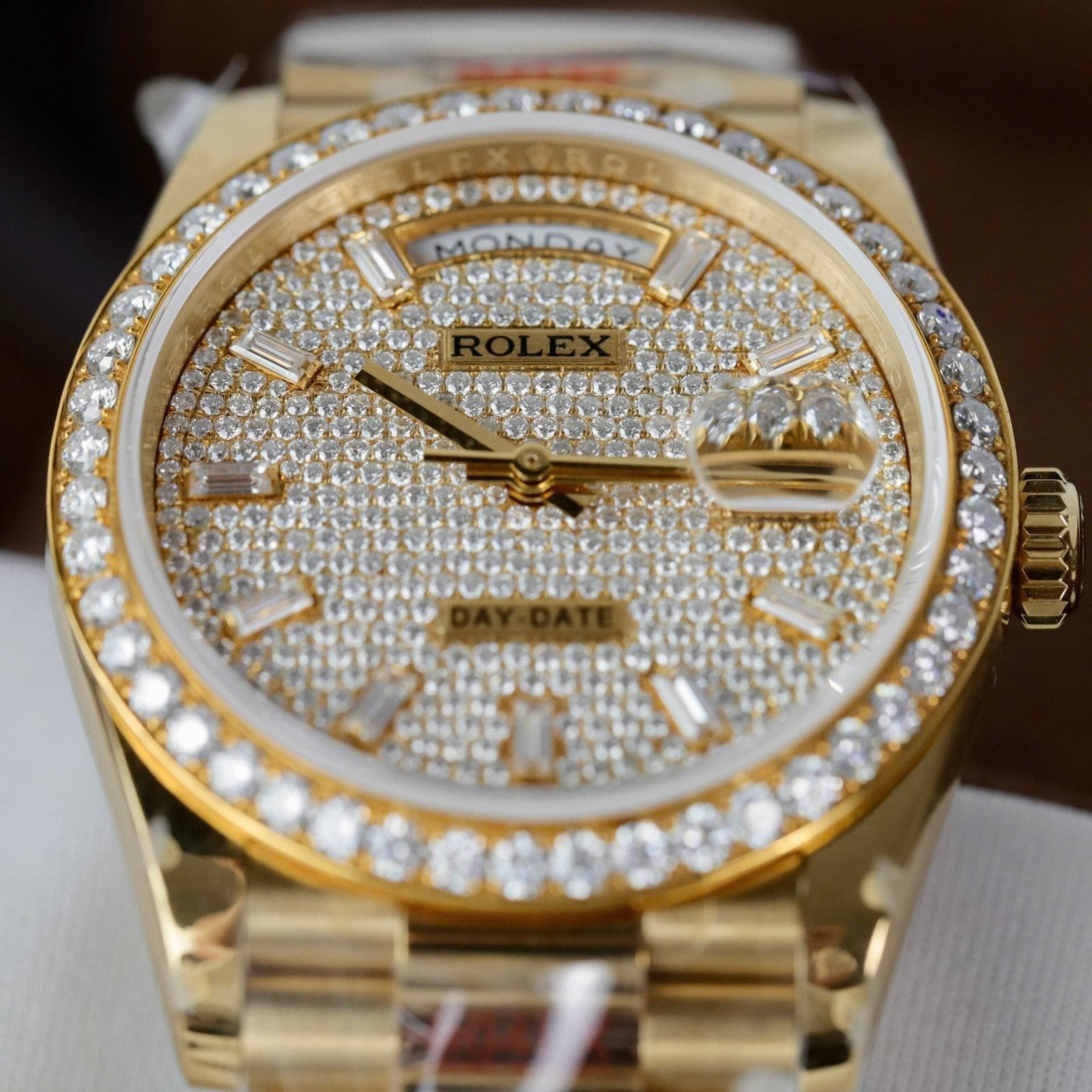 Rolex Day-Date Best Watch 18K Gold Wrapped + Moissanite Diamonds 36mm