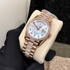 Rolex Day-Date Watch Gold Wrapped Moissanite Diamonds 36mm
