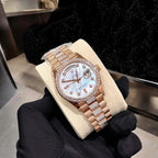 Rolex Day-Date Watch Gold Wrapped Moissanite Diamonds 36mm