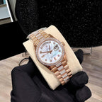 Rolex Day-Date Watch Gold Wrapped Moissanite Diamonds 36mm