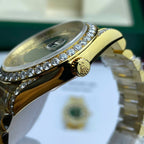 Rolex Day-Date Watch Gold Wrapped + Moissanite Diamonds Weight 173 Gram 40mm