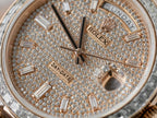 Rolex Day-Date Gold Wrapped + Moissanite Baguette Diamonds Watch 40mm