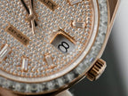 Rolex Day-Date Gold Wrapped + Moissanite Baguette Diamonds Watch 40mm