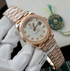 Rolex Day-Date Rose Gold Wrapped + Dial Moissanite Diamonds 40mm