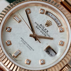 Rolex Day-Date Rose Gold Wrapped + Dial Moissanite Diamonds 40mm