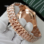 Rolex Day-Date Rose Gold Wrapped + Dial Moissanite Diamonds 40mm