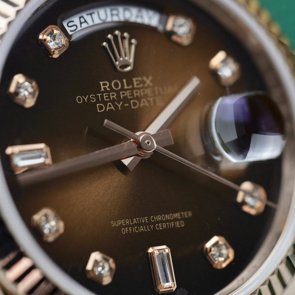 Rolex Day-Date Watch 18K Gold Wrapped Chocolate Dial 36mm